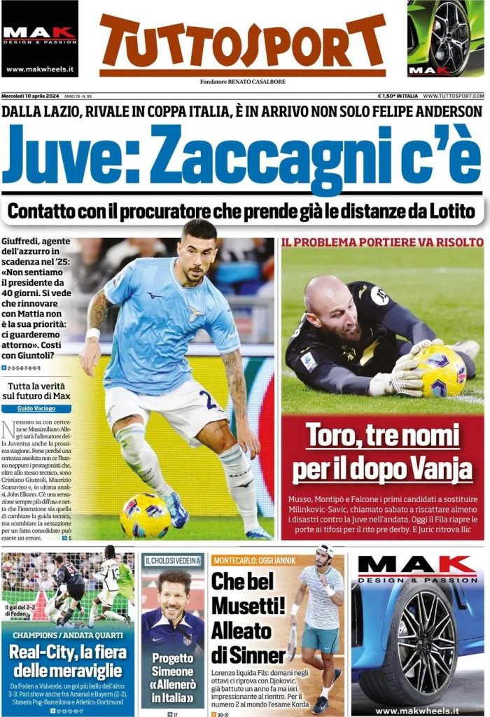 Le prime pagine sportive nazionali – 10 aprile 33 tuttosport c85fc46bd05af9aaa764c5fa0ac07c54 big