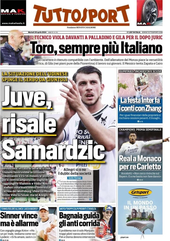 Le prime pagine sportive nazionali – 30 aprile 34 tuttosport d660fa5d205074b7eace4c79f0c65dd8 big