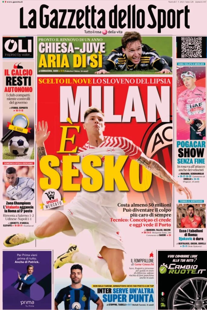 Le prime pagine sportive nazionali – 7 maggio 30 la gazzetta dello sport 57a35bdb596154d2248723ed156089f0 big