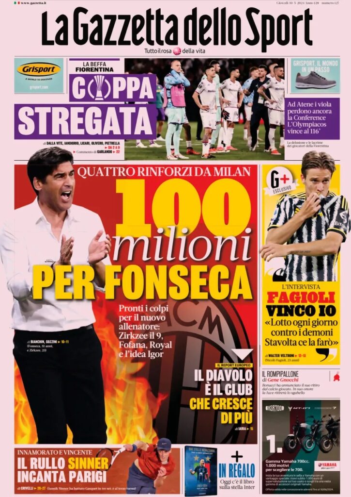 Le prime pagine sportive nazionali – 30 maggio 32 la gazzetta dello sport 8772a3f2ab460fe2673de62ea64cf005 big
