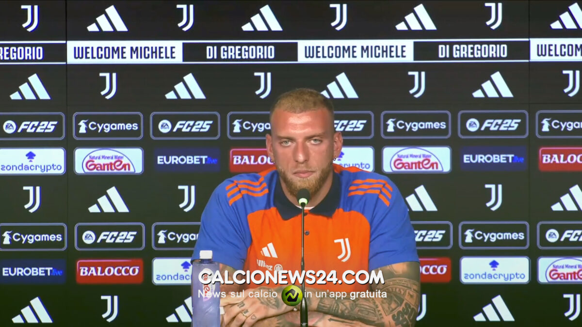 Conferenza stampa Di Gregorio pre Juve Sporting Lisbona: «Scudetto? Credo che il mister sia ambizioso come tutti. Qui non ti puoi accontentare di niente. Su Koopmeiners…»