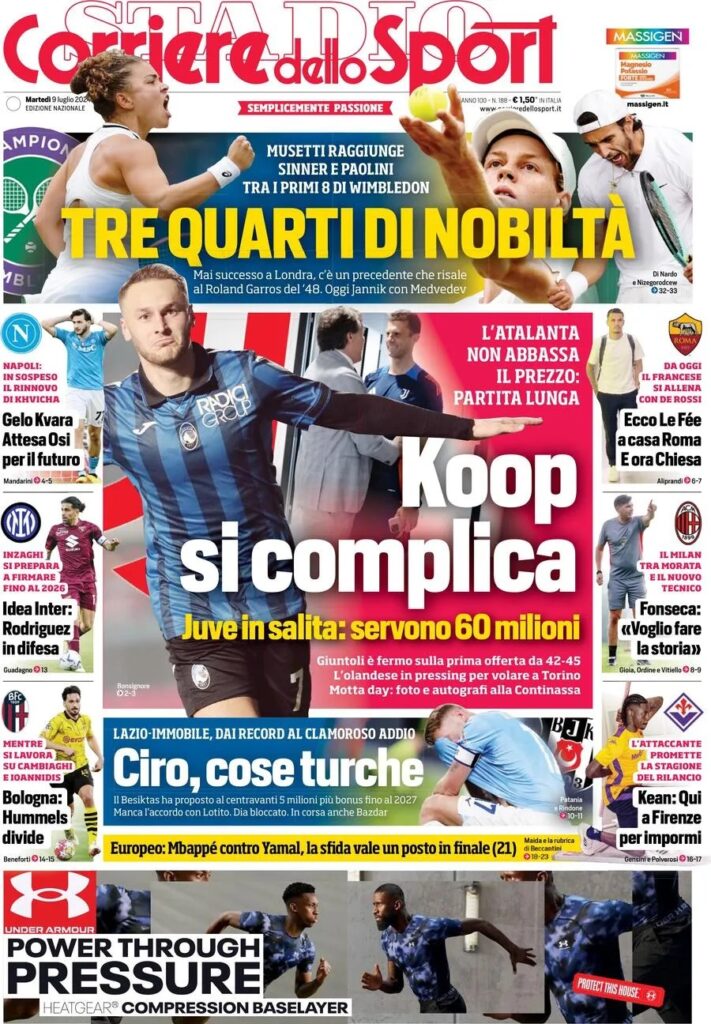 Le prime pagine sportive nazionali – 9 luglio 33 corriere dello sport 23284da0b8859392bc8eaf7cf738acc6 big