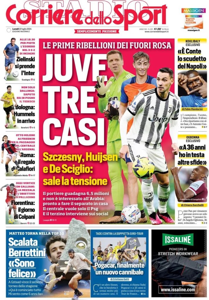 Le prime pagine sportive nazionali – 22 luglio 33 corriere dello sport 5bac6529a4717cbfd081f659a4c2f38b big