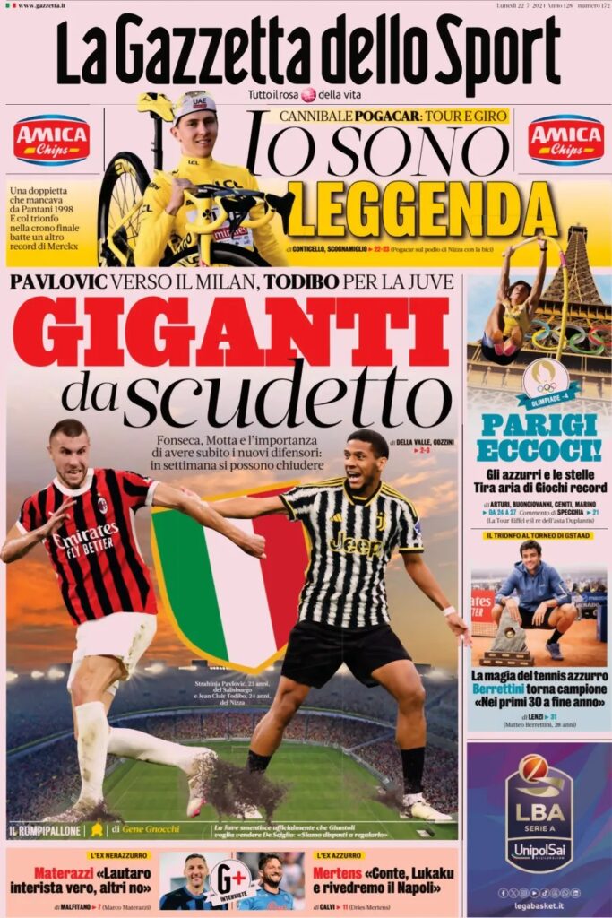 Le prime pagine sportive nazionali – 22 luglio 32 la gazzetta dello sport 987bfa8e1025b67f22e123317a014a79 big