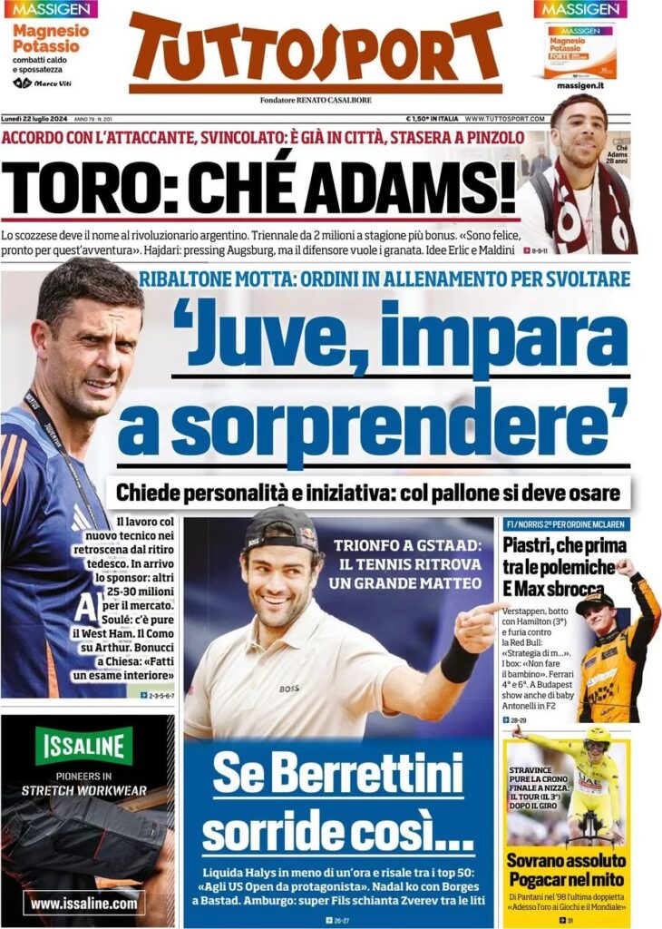 Le prime pagine sportive nazionali – 22 luglio 34 tuttosport 4dc7b37d3949de099eb24857ce28b3ef big