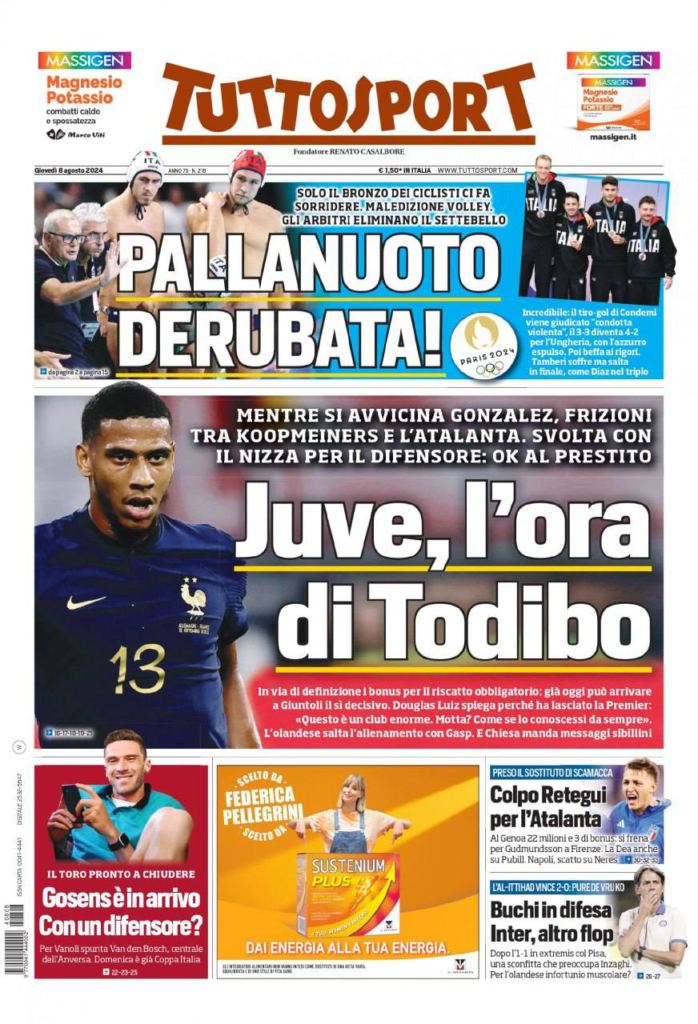 Le prime pagine sportive nazionali – 8 agosto 33 image 4