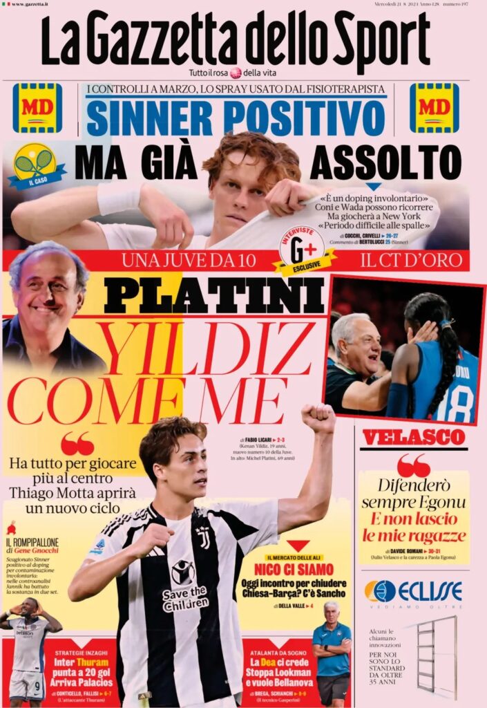 Le prime pagine sportive nazionali – 21 agosto 32 la gazzetta dello sport e5c47becc8daa3104cad42db64f141f5 big
