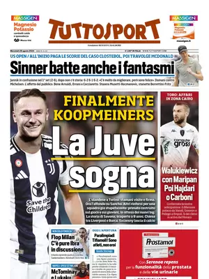 Le prime pagine sportive nazionali – 28 agosto 32 tuttosport 021206555