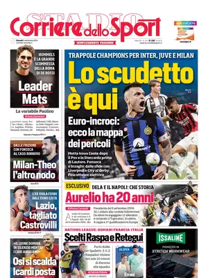 Le PRIME PAGINE SPORTIVE nazionali – 5 settembre 33 corriere dello sport 021213132