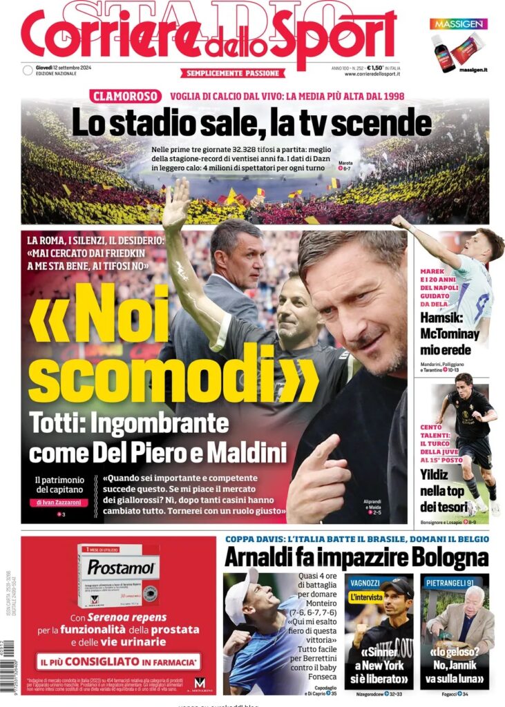Le PRIME PAGINE SPORTIVE nazionali – 12 settembre 33 corriere dello sport 90a086e2da825119149b107a021e1d27 big