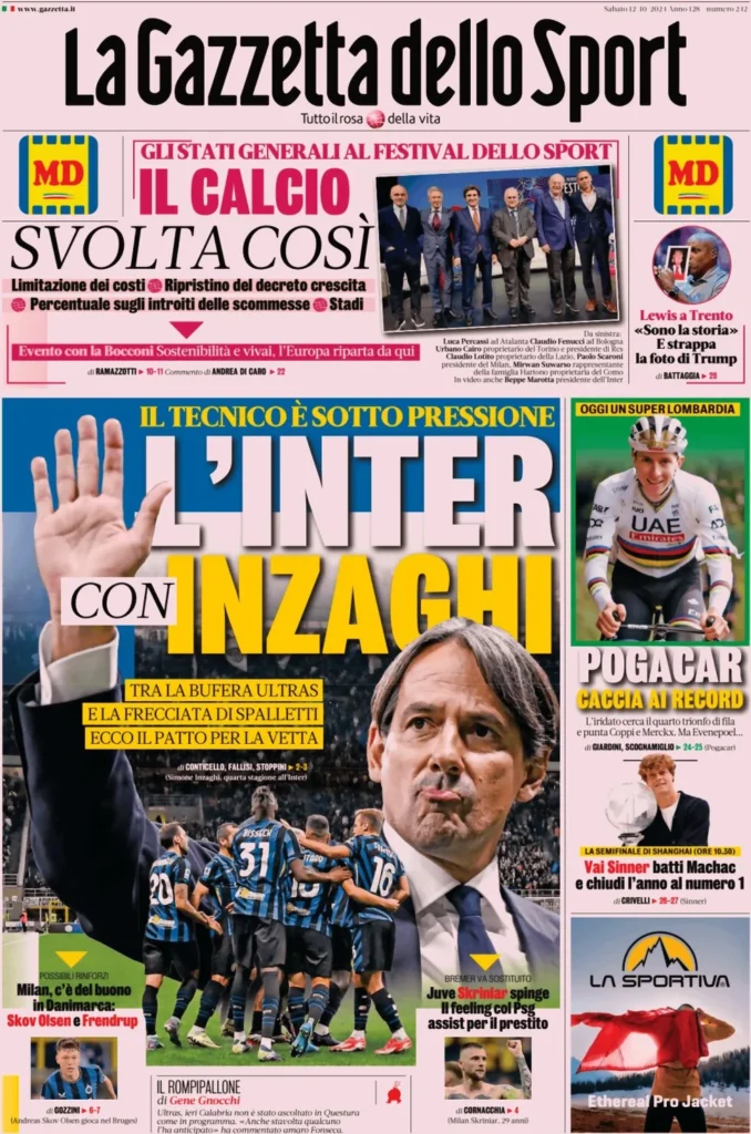 Le prime pagine sportive nazionali – 12 ottobre 32 gds 12 ottobre 1