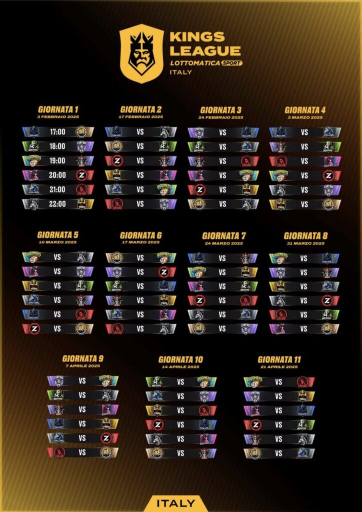 Calendario Kings League Italy, le date ufficiali 32 d5749b1c 84d3 4892 8c0e 26a682be19cc