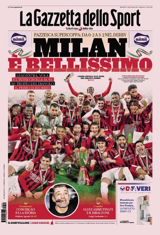 Le prime pagine sportive nazionali – 7 gennaio 34 la gazzetta dello sport 010014977