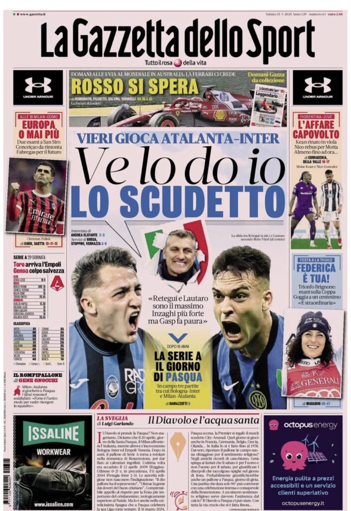 Le prime pagine sportive nazionali – 15 marzo 32 IMG 0145