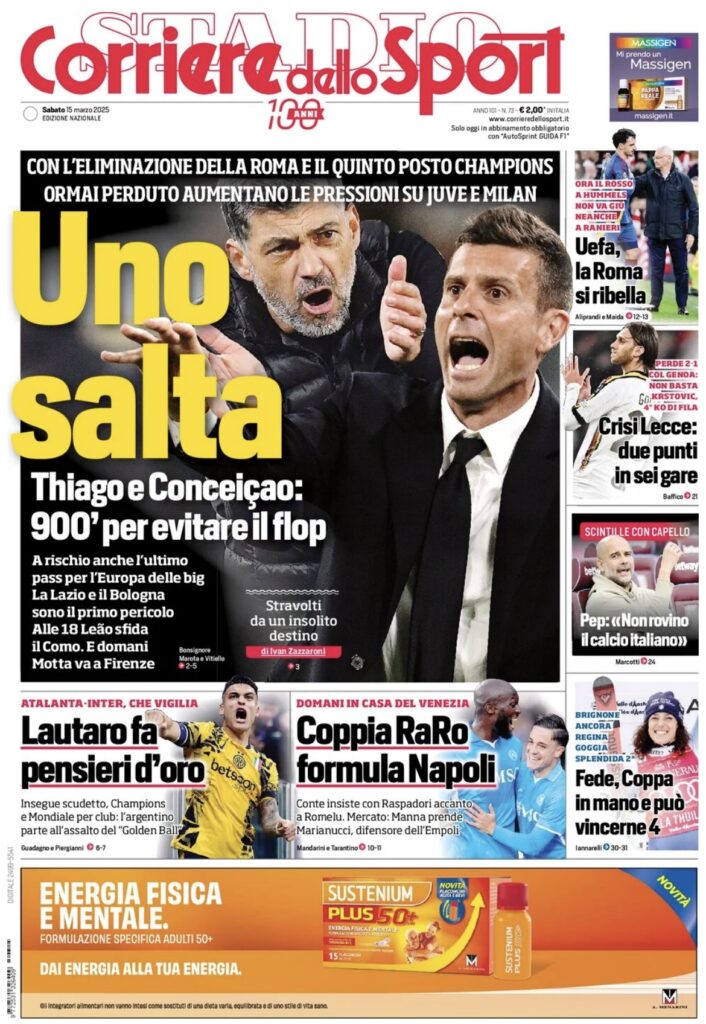 Le prime pagine sportive nazionali – 15 marzo 33 IMG 0146