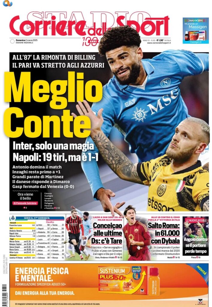 Le prime pagine sportive nazionali – 2 marzo 34 WhatsApp Image 2025 03 02 at 07.35.10
