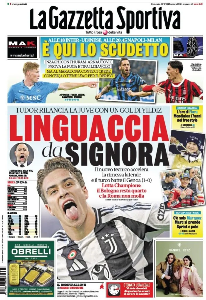 Le prime pagine sportive nazionali – 30 marzo 32 la gazzetta dello sport 004512334