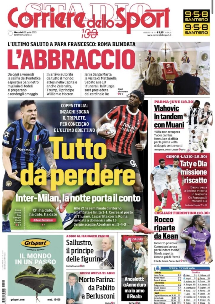 Le prime pagine sportive nazionali – 23 aprile 33 IMG 7120