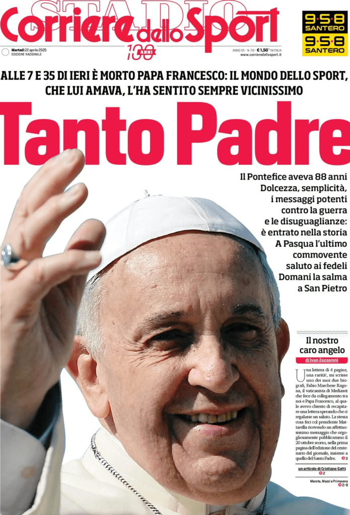 Le prime pagine sportive nazionali – 21 aprile 31 corriere dello sport 070856050