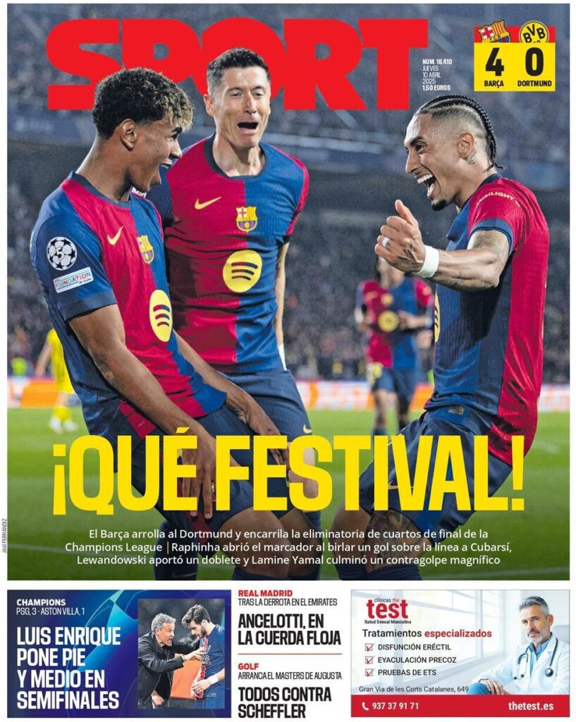 Champions League, poker Barcellona che vale la semifinale, le prime pagine dei giornali catalani - FOTO 33 sport es 010643132