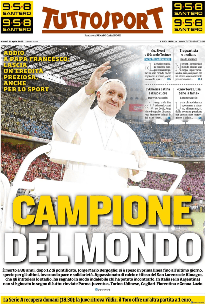 Le prime pagine sportive nazionali – 21 aprile 32 tuttosport 021204003