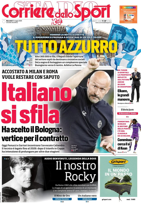 Le prime pagine sportive nazionali – 21 maggio 33 1747803577 59 corriere dello sport