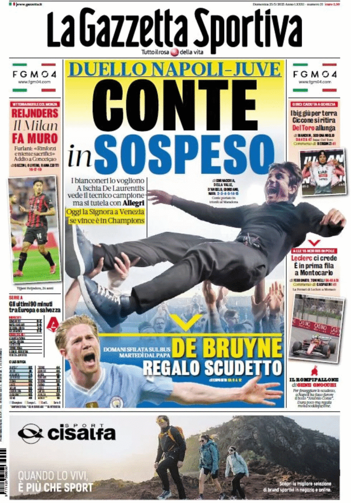 Le prime pagine sportive nazionali – 25 maggio 32 la gazzetta dello sport 013012548