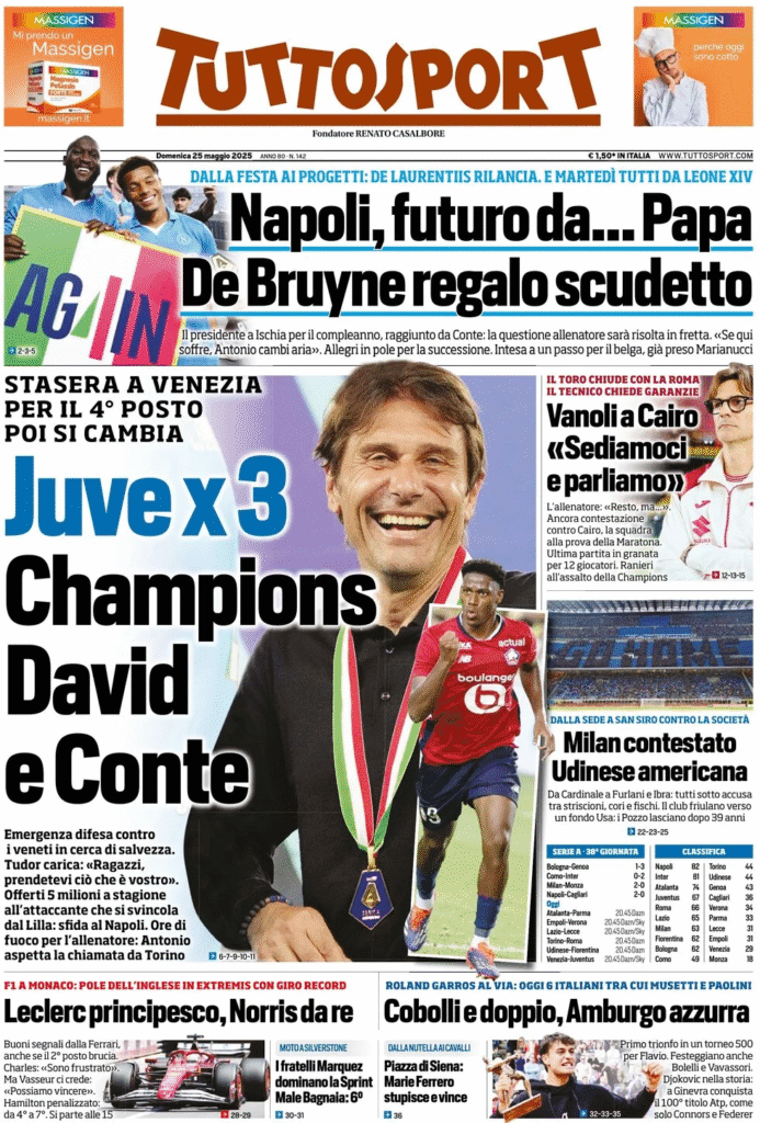 Le prime pagine sportive nazionali – 25 maggio 34 tuttosport 021205382