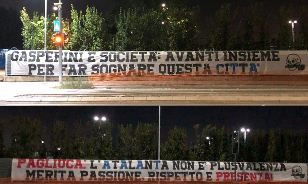 Gasperini-Atalanta, la protesta del gruppo “Ultras” a Zingonia (con Pagliuca sotto accusa) – FOTO