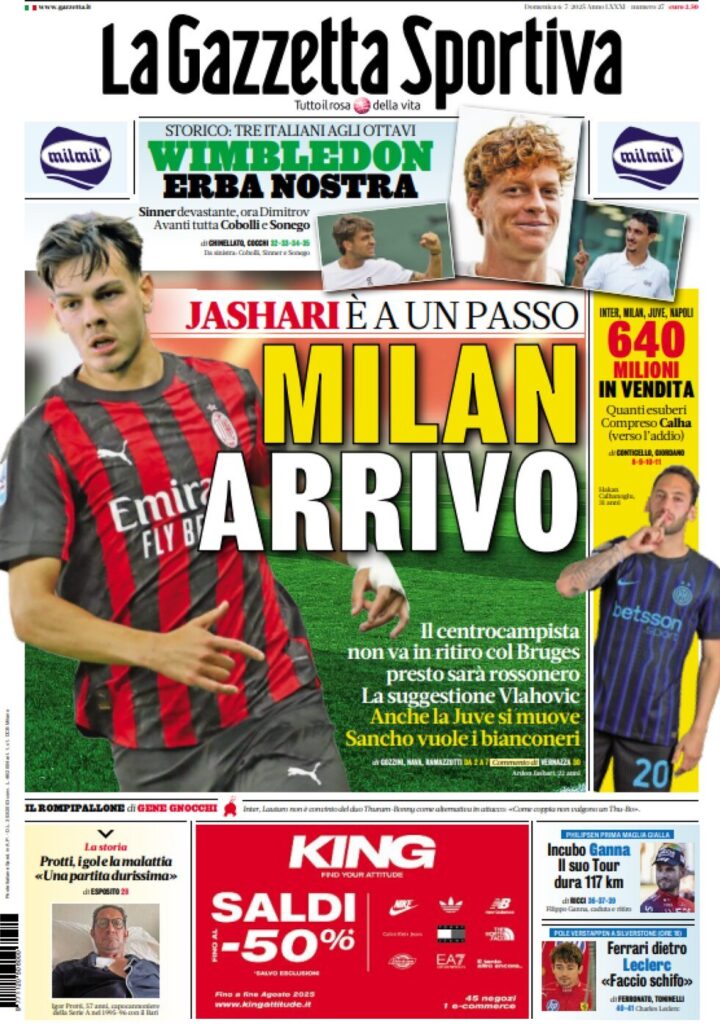 Le prime pagine sportive nazionali – 6 luglio 32 la gazzetta dello sport 011518009