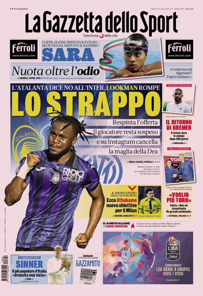 Le prime pagine sportive nazionali - 2 agosto 33 WhatsApp Image 2025 08 02 at 07.16.10 2