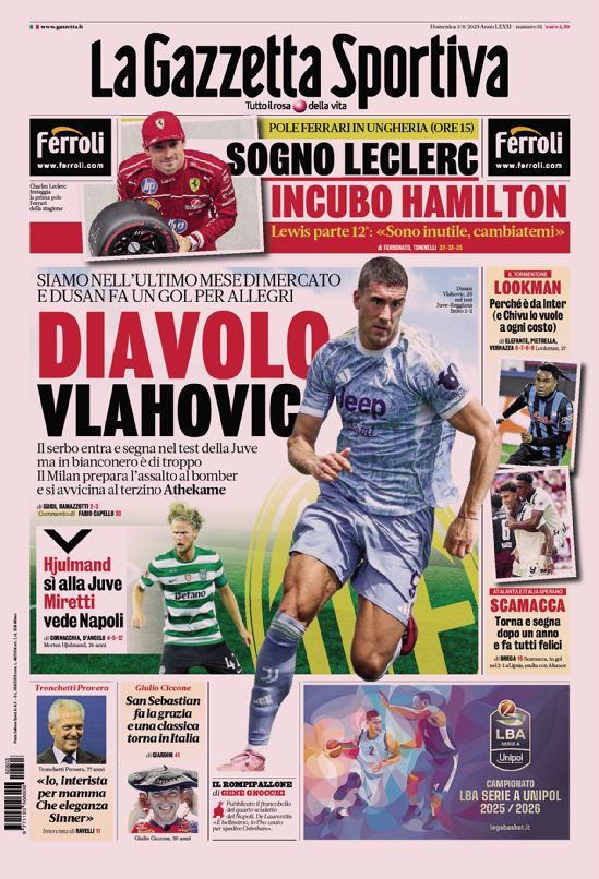 Le prime pagine sportive nazionali - 3 agosto 32 WhatsApp Image 2025 08 03 at 07.30.28 2