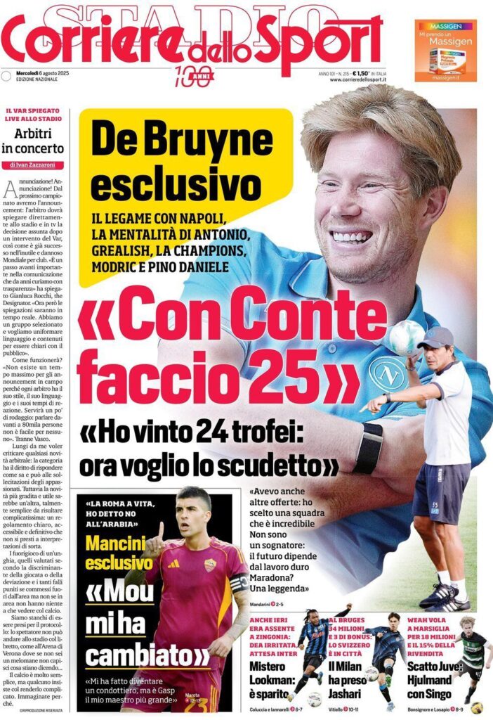 Le prime pagine sportive nazionali - 6 agosto 33 WhatsApp Image 2025 08 06 at 07.51.24 2