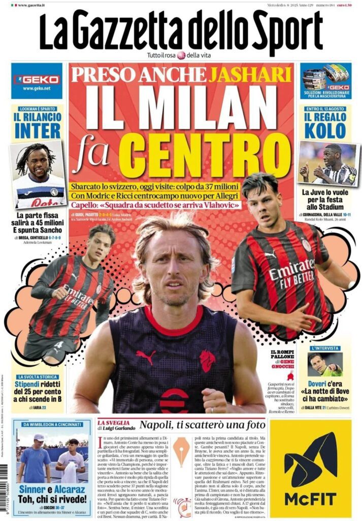 Le prime pagine sportive nazionali - 6 agosto 34 WhatsApp Image 2025 08 06 at 07.51.25