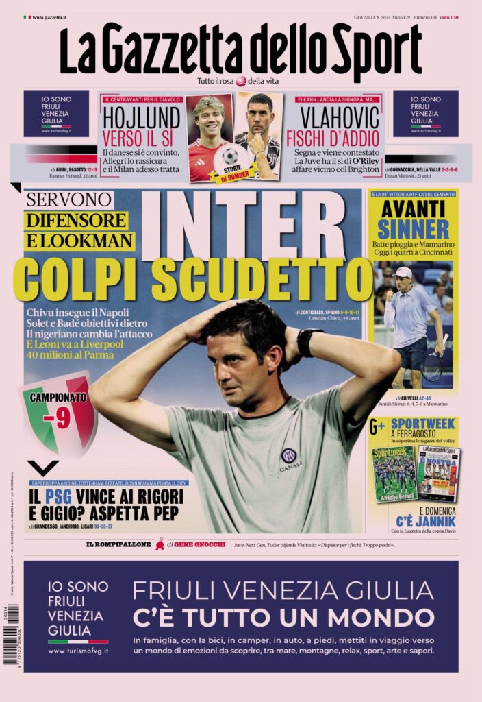 Le prime pagine sportive nazionali - 14 agosto 34 WhatsApp Image 2025 08 14 at 07.35.41