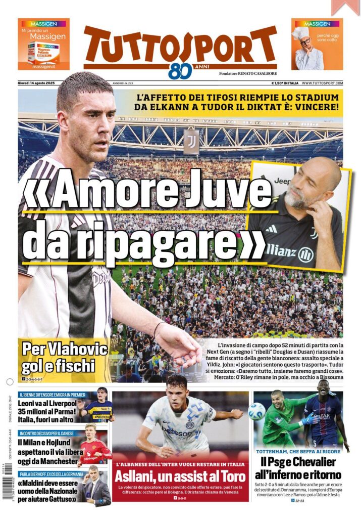 Le prime pagine sportive nazionali - 14 agosto 32 WhatsApp Image 2025 08 14 at 07.35.42 2