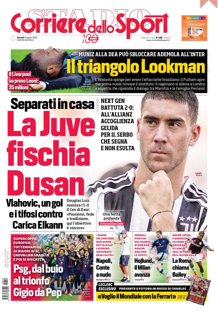 Le prime pagine sportive nazionali - 14 agosto 33 WhatsApp Image 2025 08 14 at 07.35.42