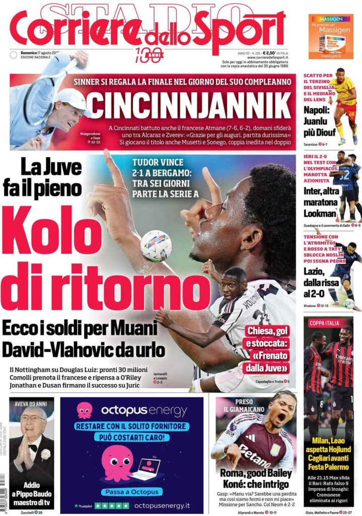 Le prime pagine sportive nazionali - 17 agosto 33 WhatsApp Image 2025 08 17 at 07.59.13 3