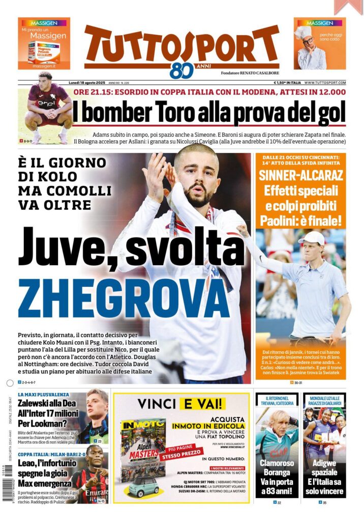 Le prime pagine sportive nazionali - 18 agosto 2025 32 WhatsApp Image 2025 08 18 at 07.43.25