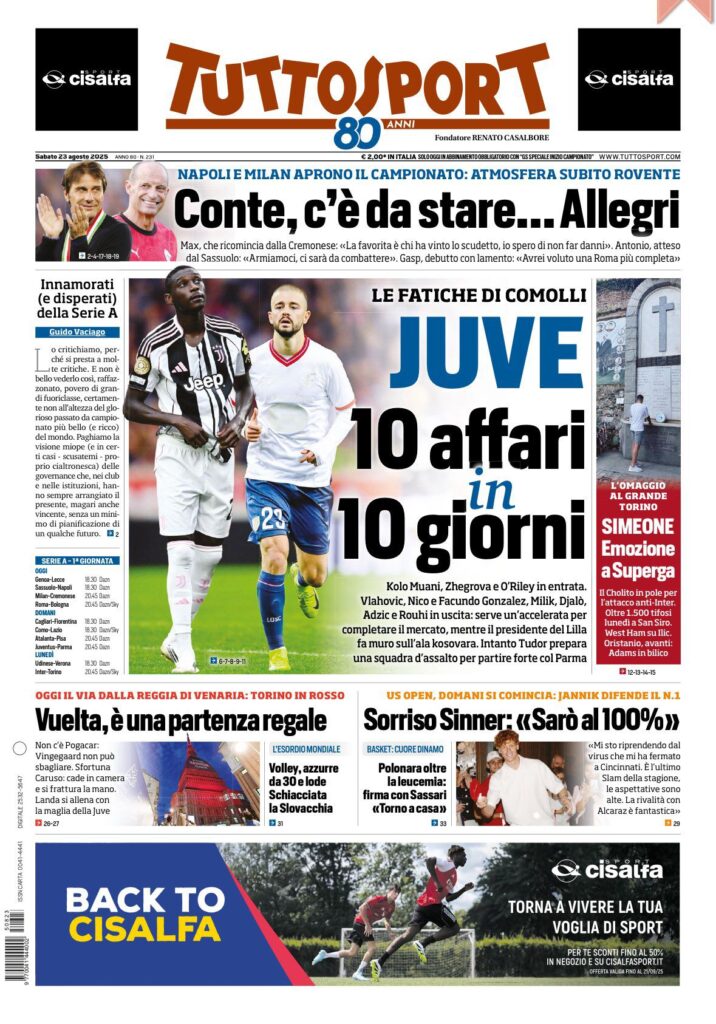 Le prime pagine sportive nazionali - 24 agosto 2025 33 WhatsApp Image 2025 08 23 at 07.33.15