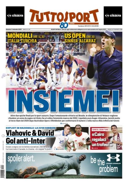 Le prime pagine sportive nazionali - 7 settembre 2025 33 WhatsApp Image 2025 09 07 at 07.26.27