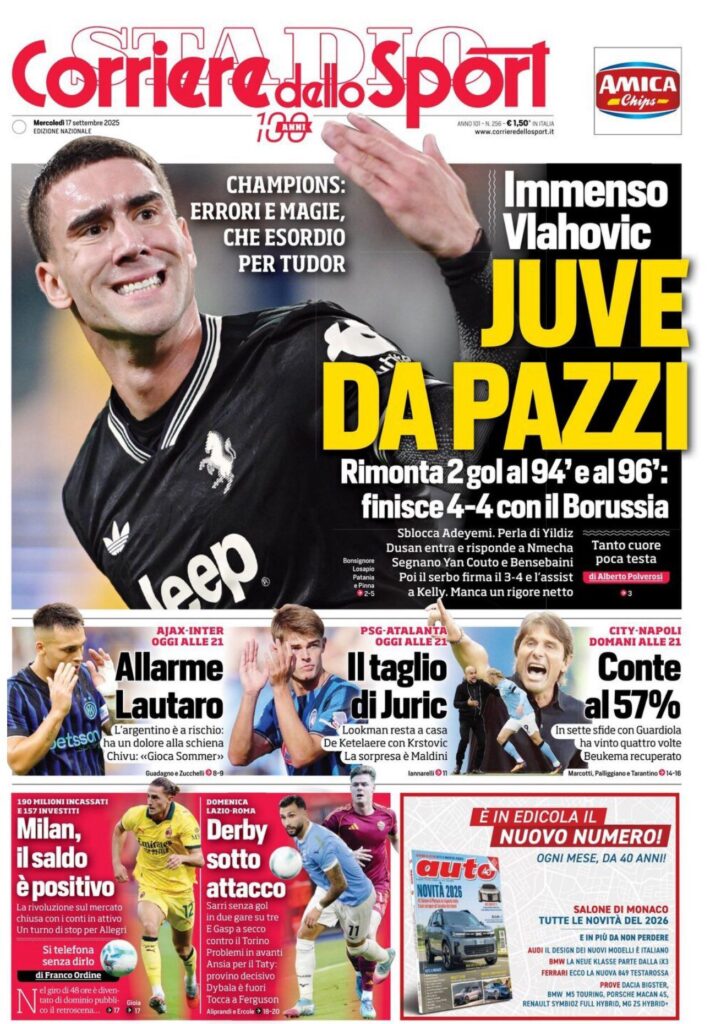 Le prime pagine sportive nazionali - 17 settembre 2025 33 WhatsApp Image 2025 09 17 at 07.50.54 2