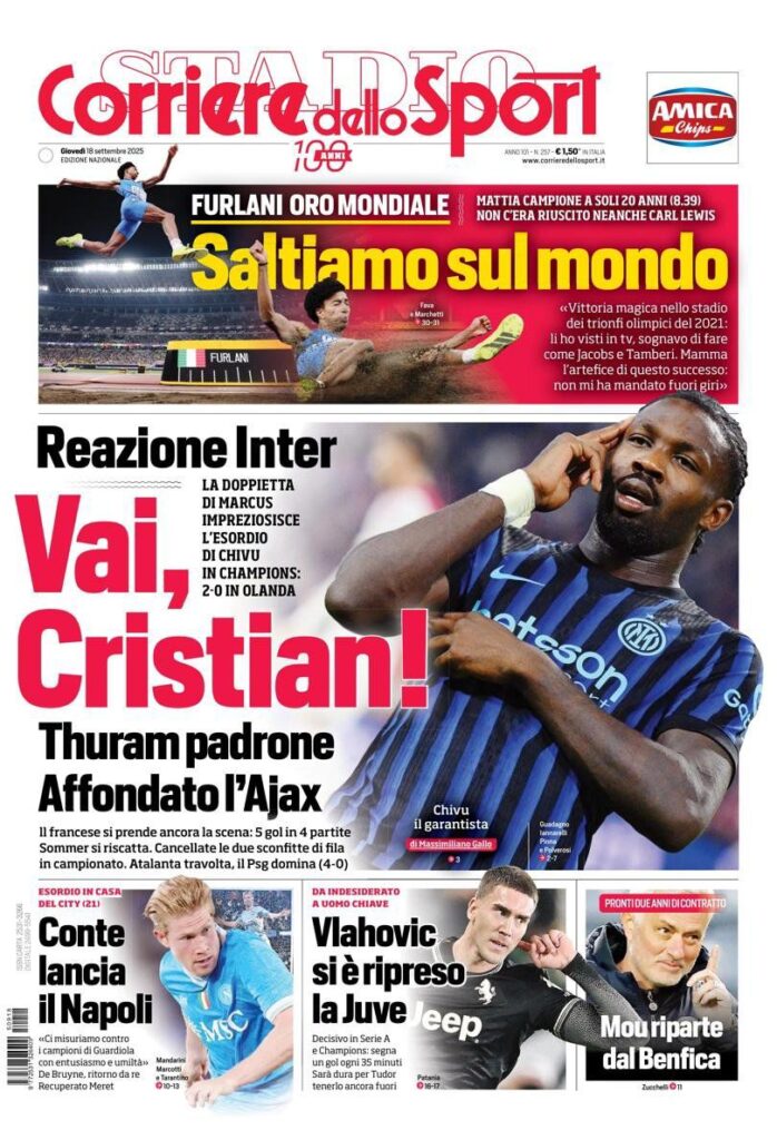 Le prime pagine sportive nazionali - 18 settembre 2025 34 WhatsApp Image 2025 09 18 at 07.52.45