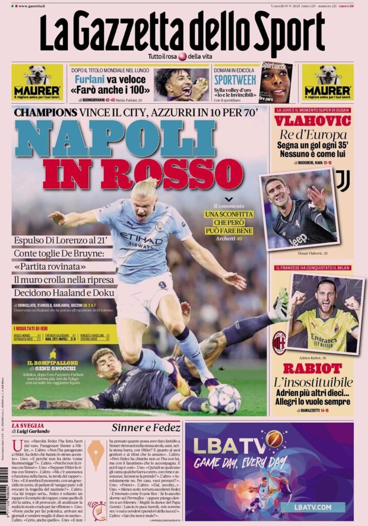 Le prime pagine sportive nazionali - 19 settembre 2025 32 WhatsApp Image 2025 09 19 at 07.54.38