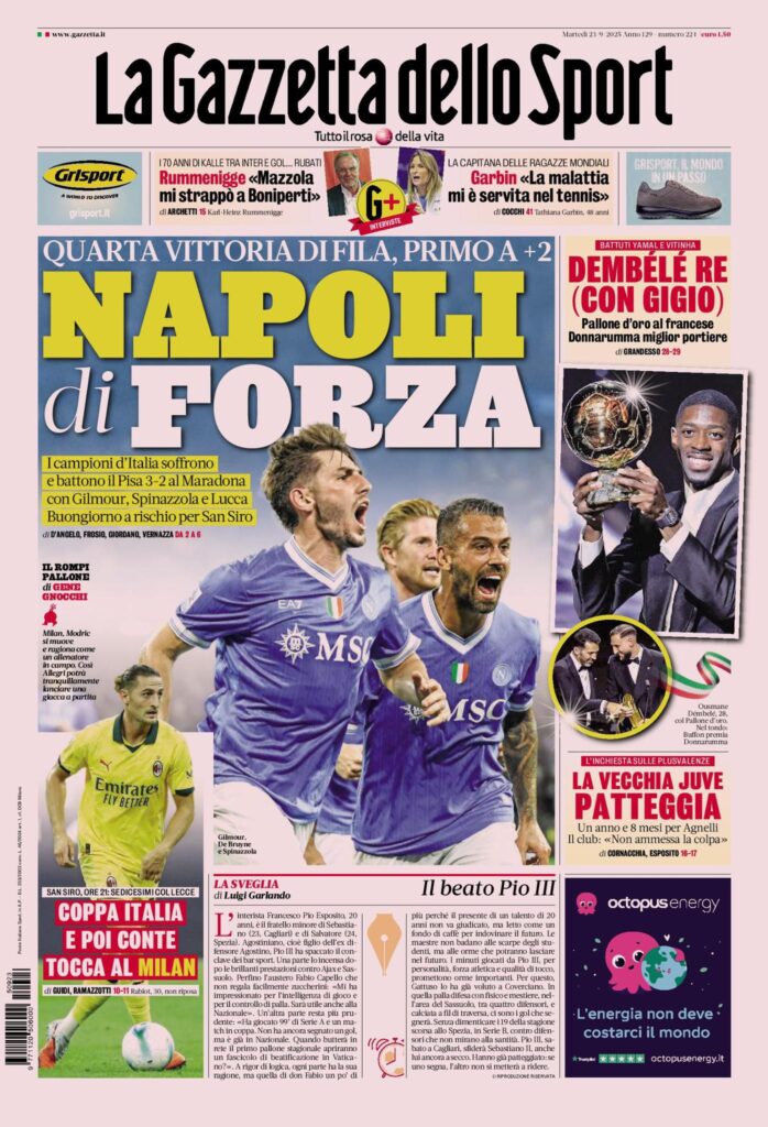 Le prime pagine sportive nazionali - 23 settembre 2025 34 WhatsApp Image 2025 09 23 at 07.55.41 2