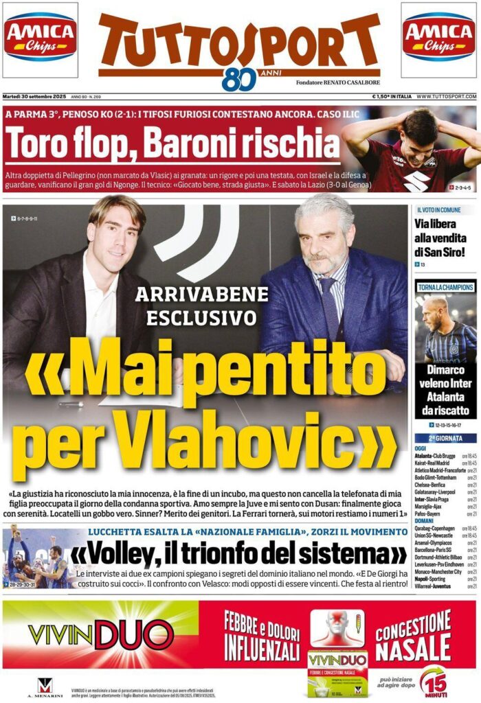 Le prime pagine sportive nazionali - 30 settembre 2025 32 WhatsApp Image 2025 09 30 at 07.35.43