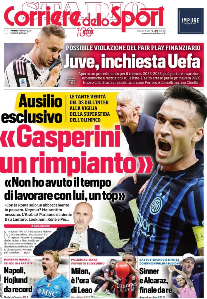 Le prime pagine sportive nazionali - 17 ottobre 2025 33 IMG 8980