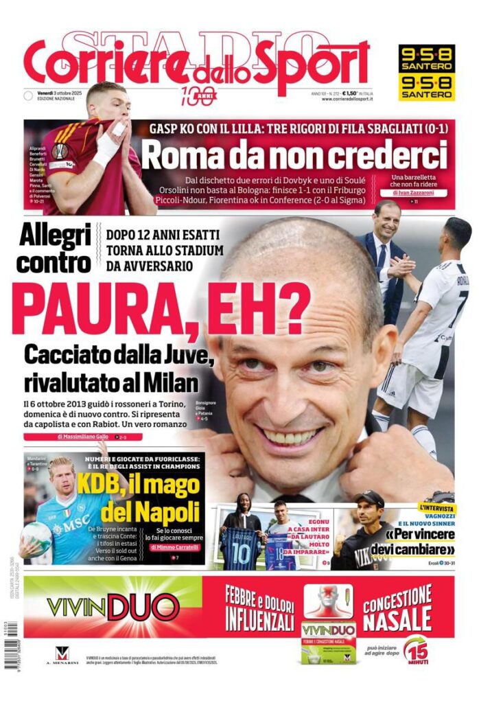 Le prime pagine sportive nazionali - 3 ottobre 2025 34 WhatsApp Image 2025 10 03 at 07.59.37 2