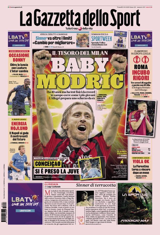 Le prime pagine sportive nazionali - 3 ottobre 2025 32 WhatsApp Image 2025 10 03 at 07.59.38