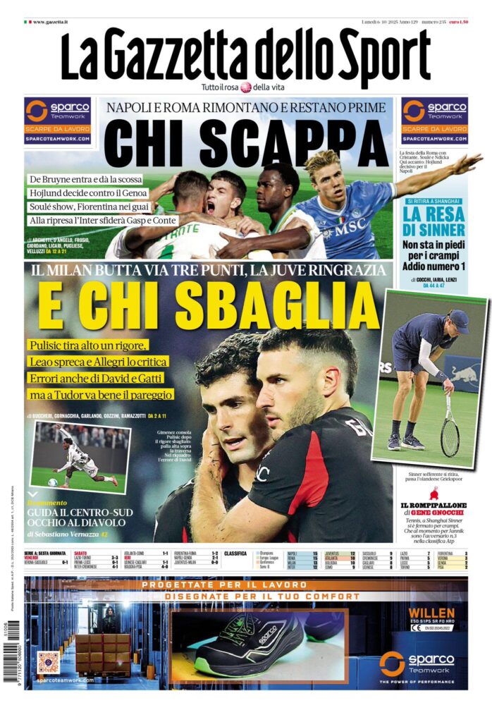 Le prime pagine sportive nazionali - 6 ottobre 2025 33 WhatsApp Image 2025 10 06 at 07.55.03